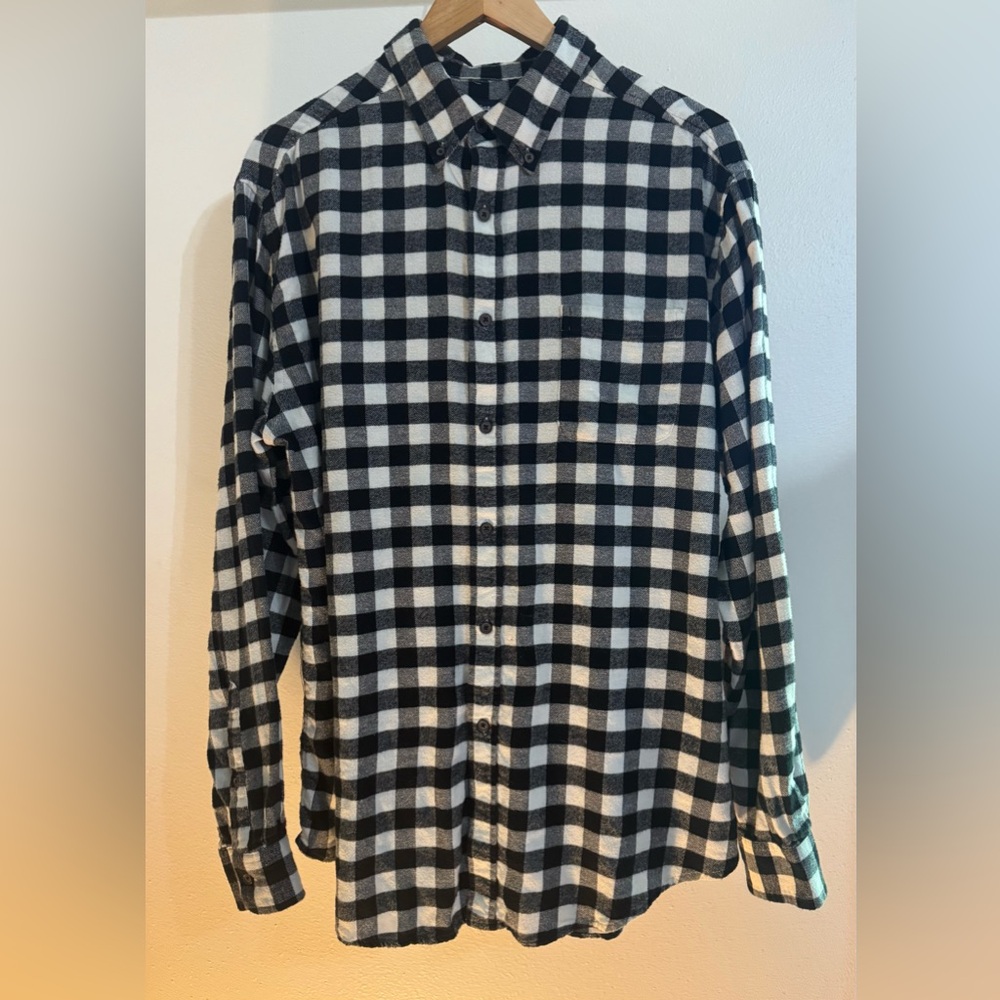 Croft & Barrow Black and White Plaid Men's Shirt